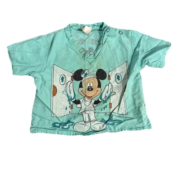 Vintage Mickey Mouse Doctor Surgeon On Call Walt Disney Shirt Toddler 2T SZ 80s
